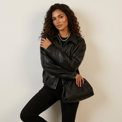 Oversized dames leren jas – Vivienne