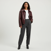 Oversized dames leren jas – Vivienne