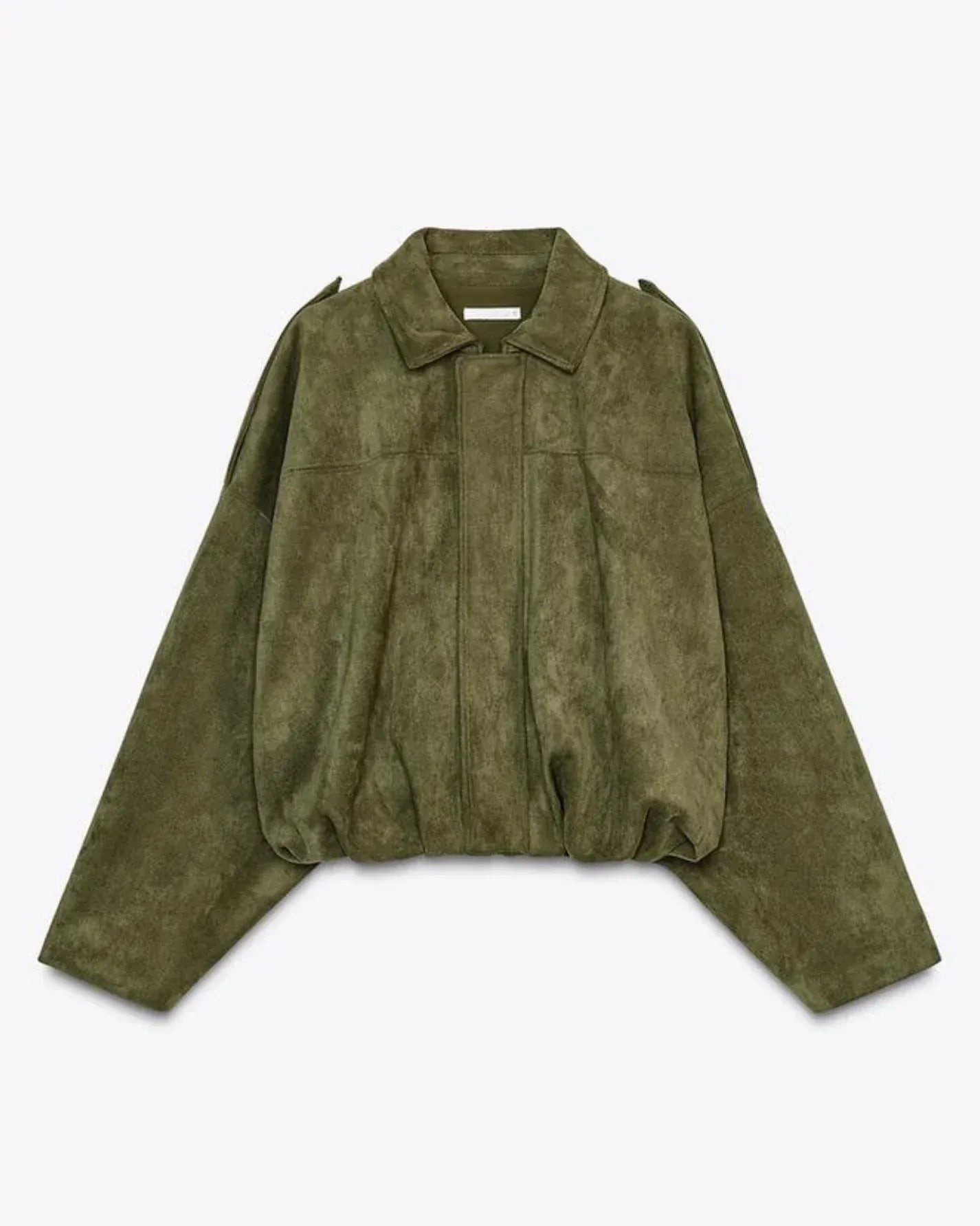 Oversized dames suède jas met klassieke kraag – Alessia