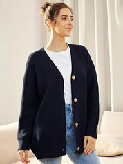 Oversized damesvest met V-hals – Isabelle