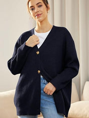 Oversized damesvest met V-hals – Isabelle