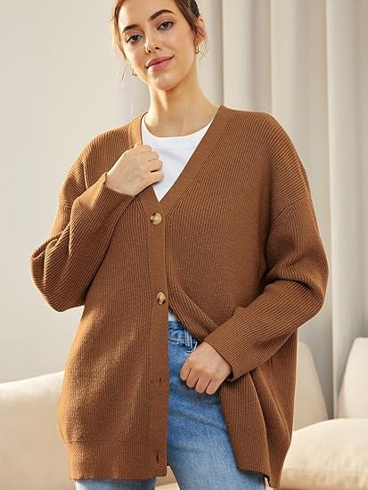 Oversized damesvest met V-hals – Isabelle