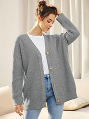 Oversized damesvest met V-hals – Isabelle