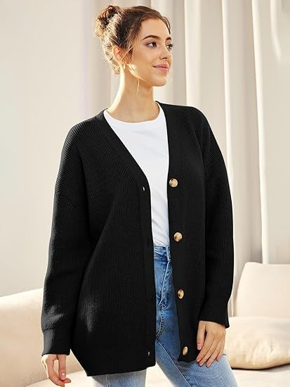 Oversized damesvest met V-hals – Isabelle
