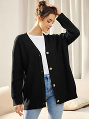 Oversized damesvest met V-hals – Isabelle