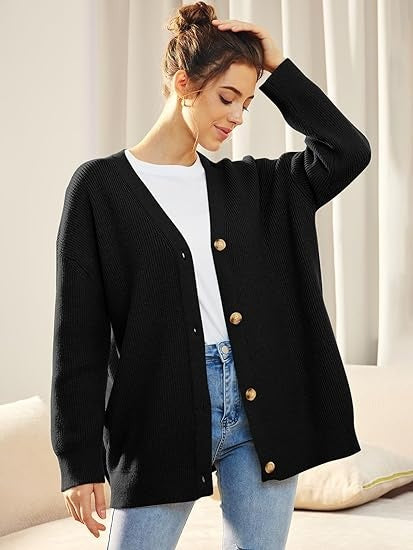 Oversized damesvest met V-hals – Isabelle