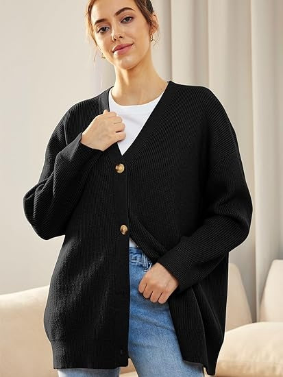 Oversized damesvest met V-hals – Isabelle