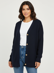 Oversized damesvest met V-hals – Isabelle