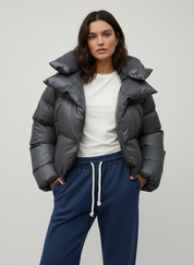 Oversized gewatteerde dames pufferjas