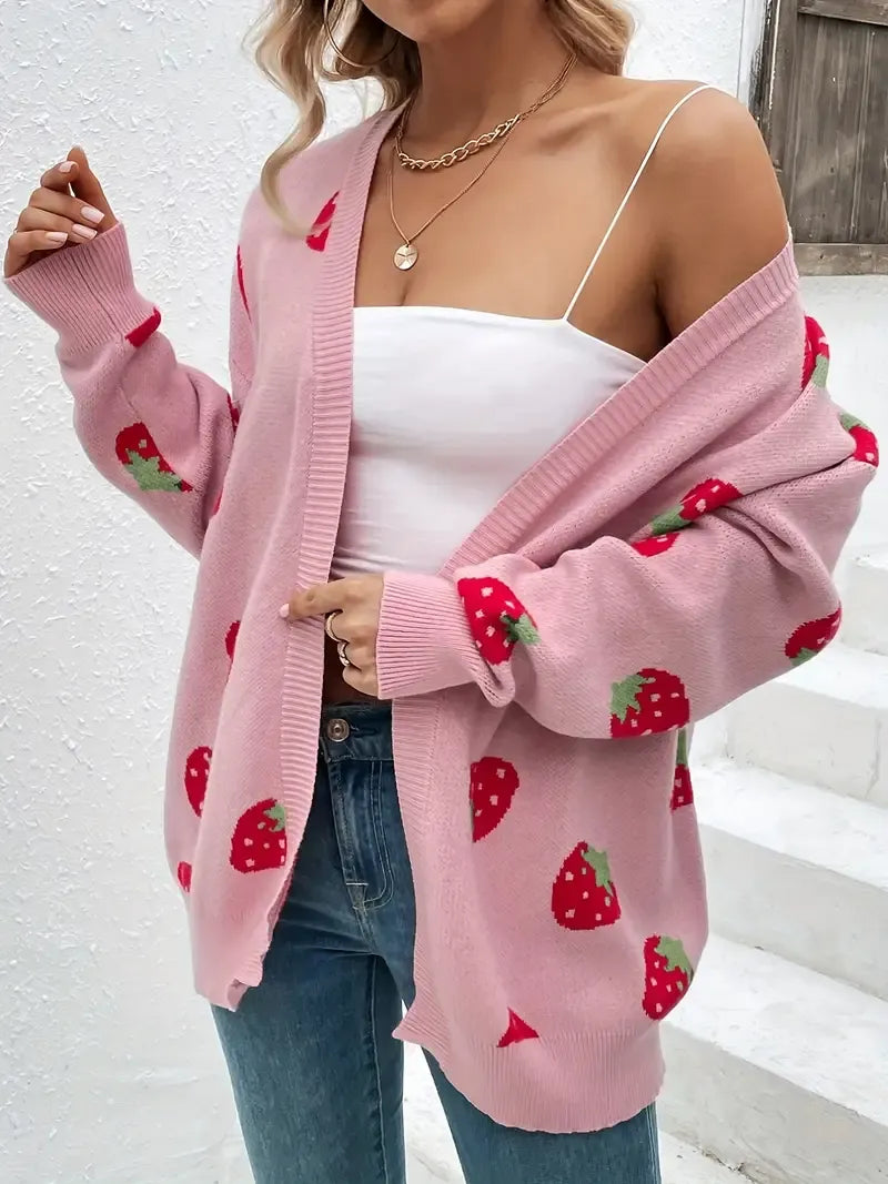 Oversized strawberry cardigan – Rosalie