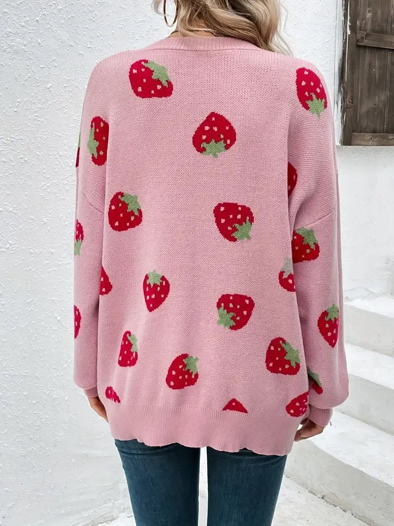 Oversized strawberry cardigan – Rosalie