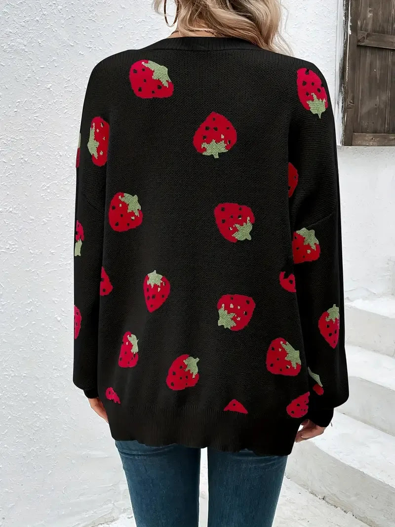Oversized strawberry cardigan – Rosalie
