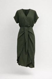 Overslag midi jurk met strikdetail - Emilia