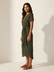 Overslag midi jurk met strikdetail - Valerie