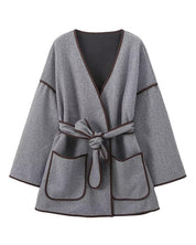 Overslag jas met ceintuur en gestructureerde pasvorm – Esmee