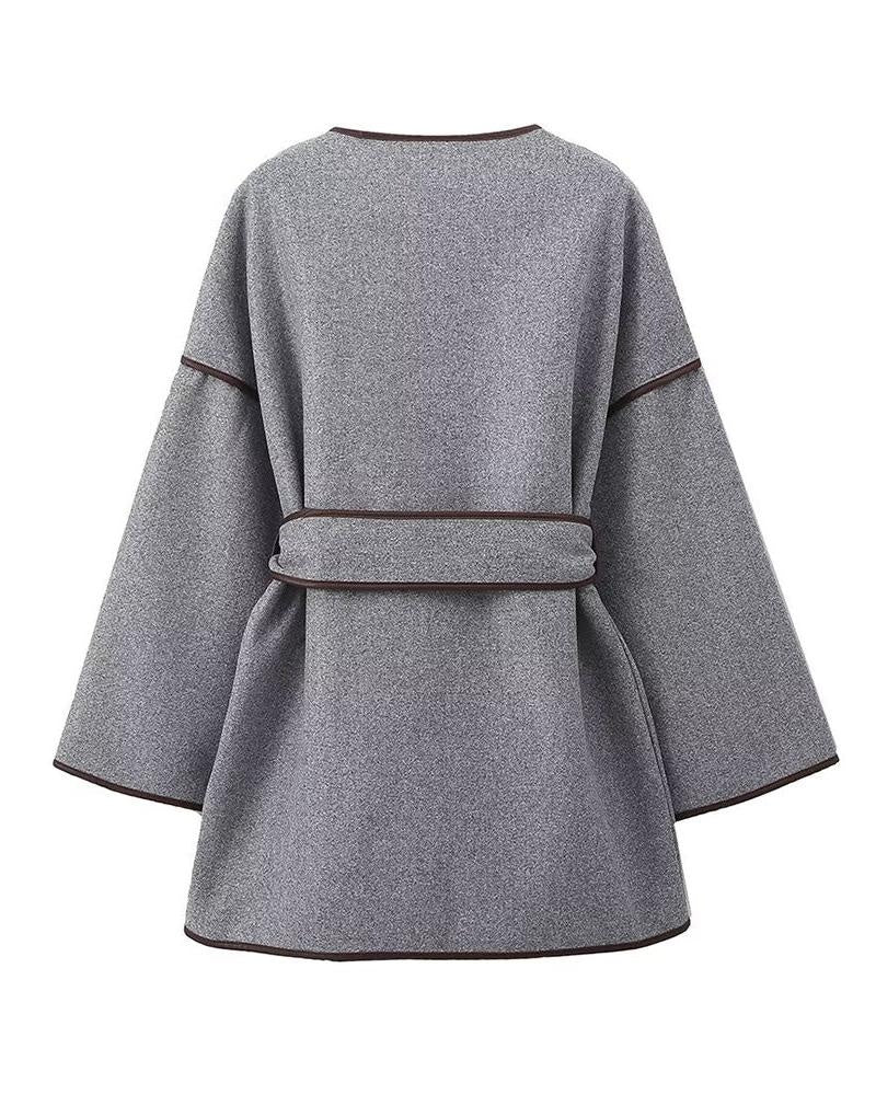 Overslag jas met ceintuur en gestructureerde pasvorm – Esmee