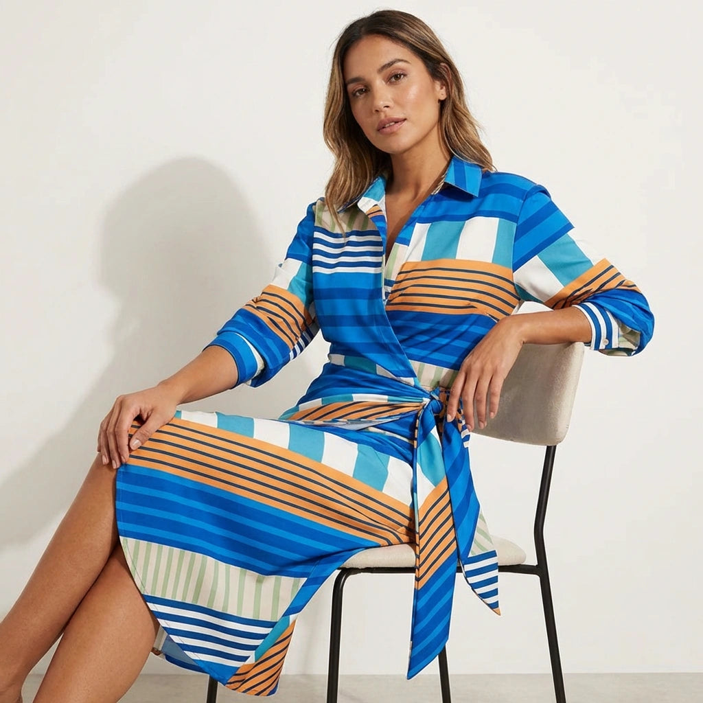 Overslag jurk met elegante print – Amélie