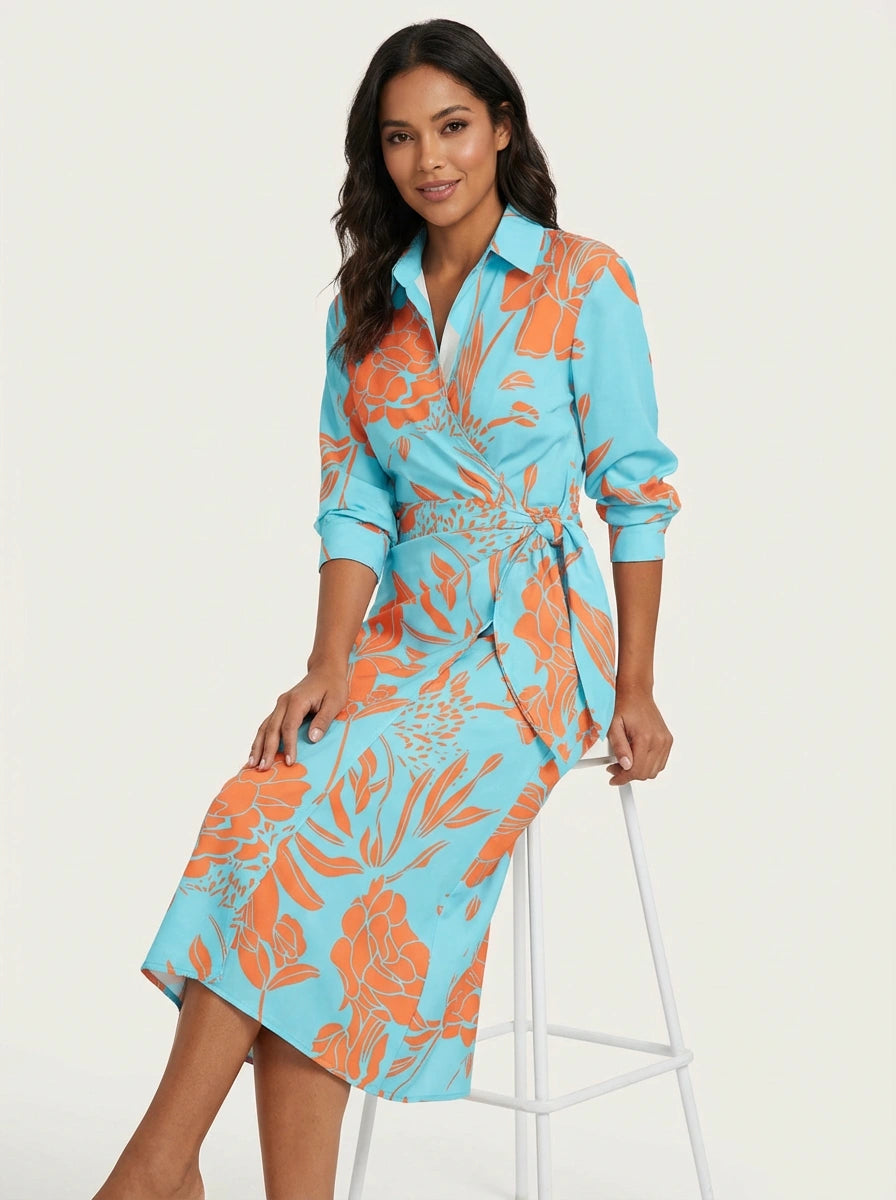 Overslag jurk met elegante print – Amélie
