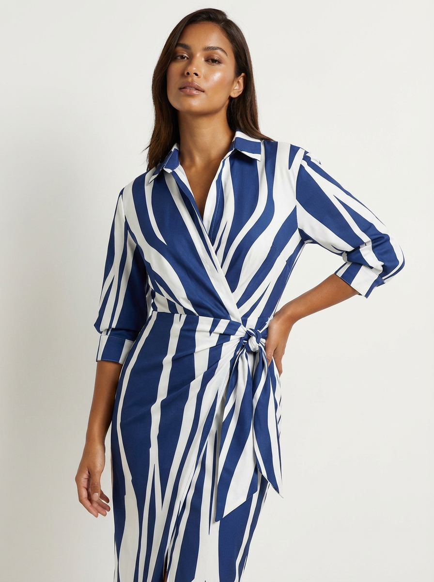 Overslag jurk met elegante print – Amélie