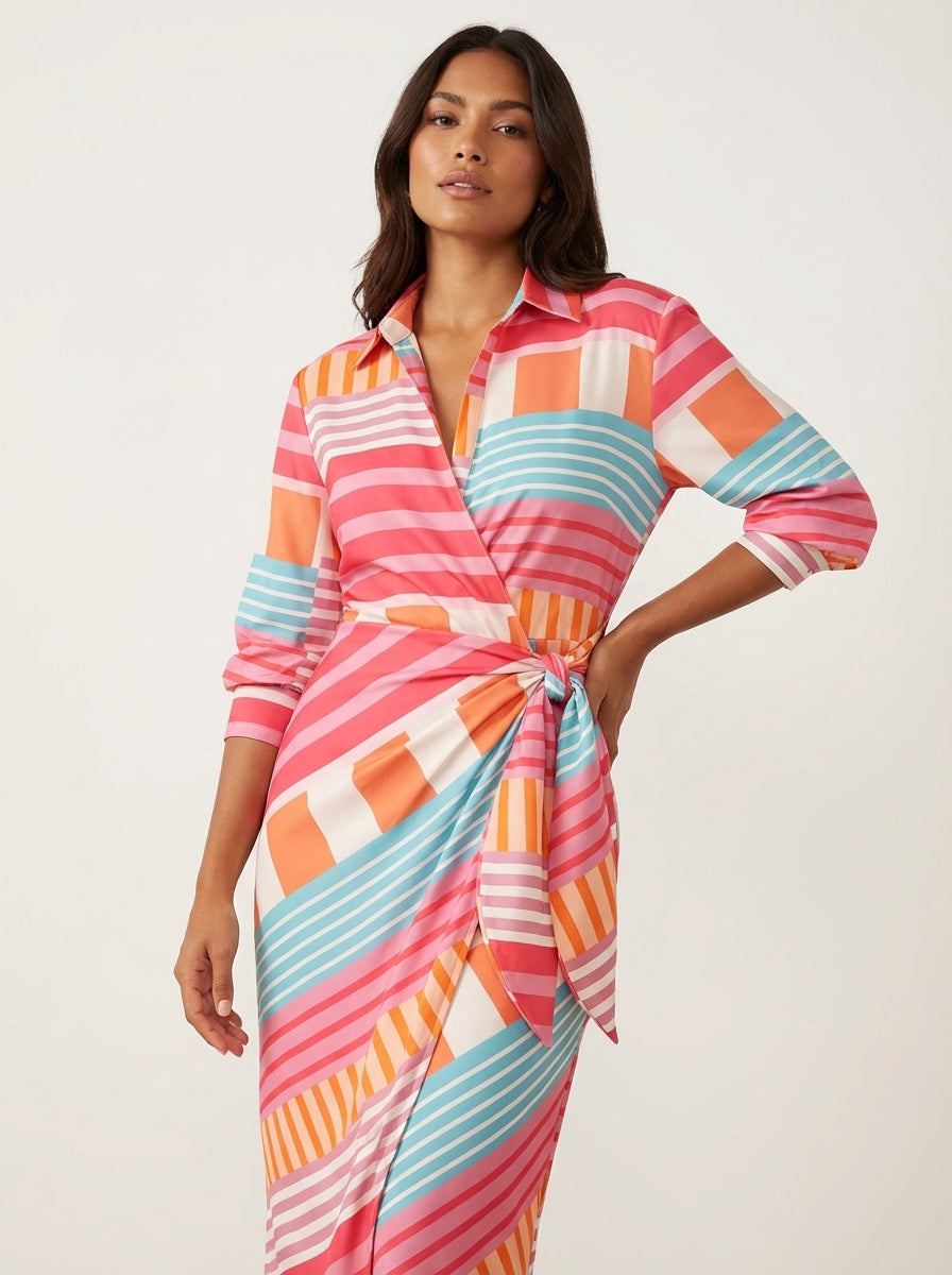 Overslag jurk met elegante print – Amélie