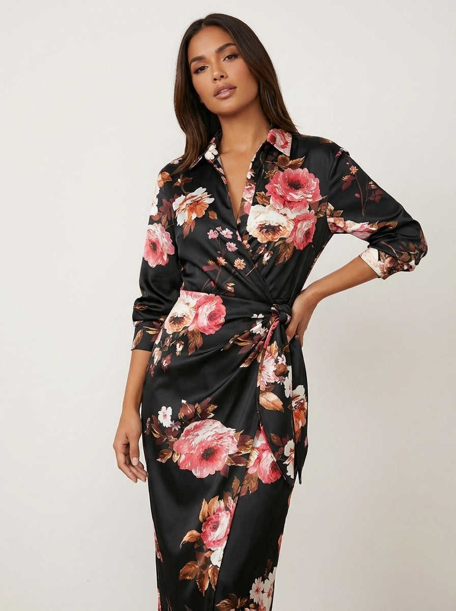 Overslag jurk met elegante print – Amélie