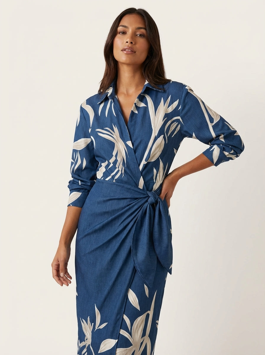 Overslag jurk met elegante print – Amélie