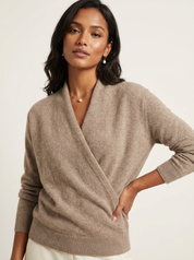 Overslag knit trui met elegante v-hals – Isaline