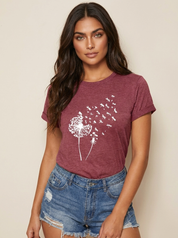 Paardenbloem print T-shirt - Vanessa