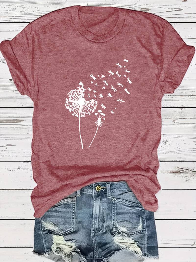 Paardenbloem print T-shirt - Vanessa