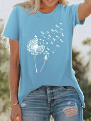 Paardenbloem print T-shirt - Vanessa