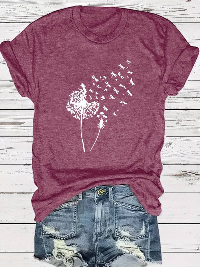 Paardenbloem print T-shirt - Vanessa