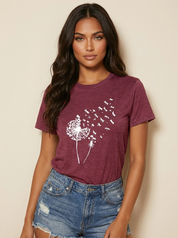 Paardenbloem print T-shirt - Vanessa