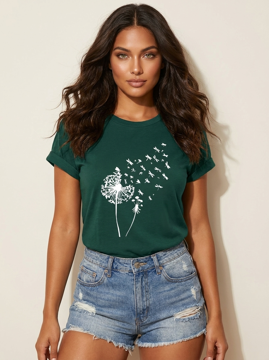 Paardenbloem print T-shirt - Vanessa