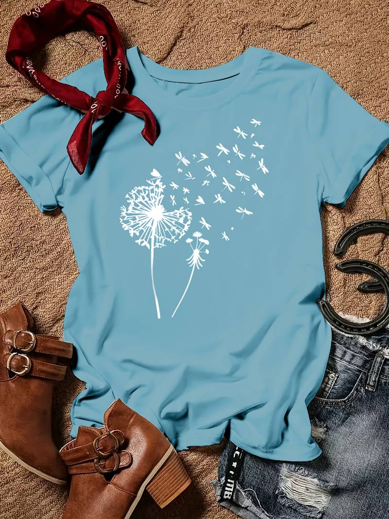Paardenbloem print T-shirt - Vanessa