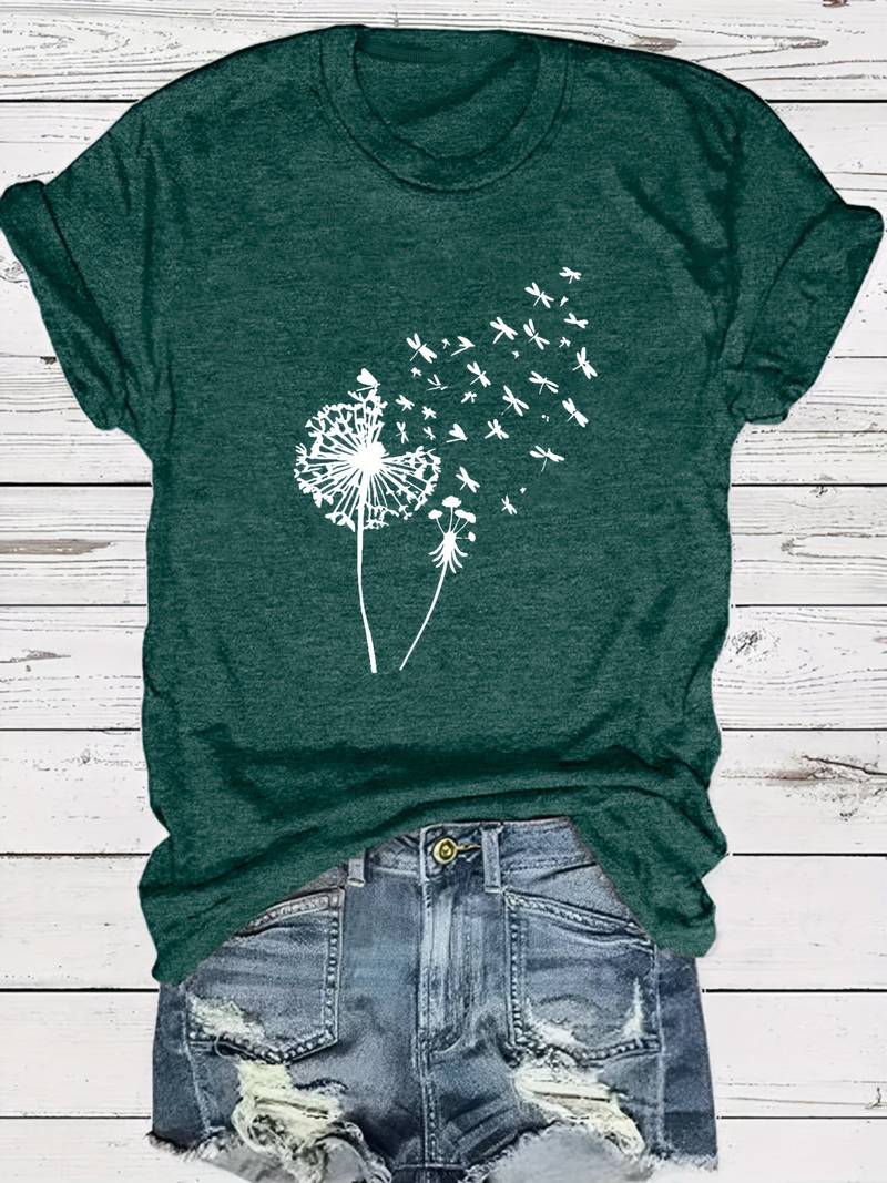 Paardenbloem print T-shirt - Vanessa
