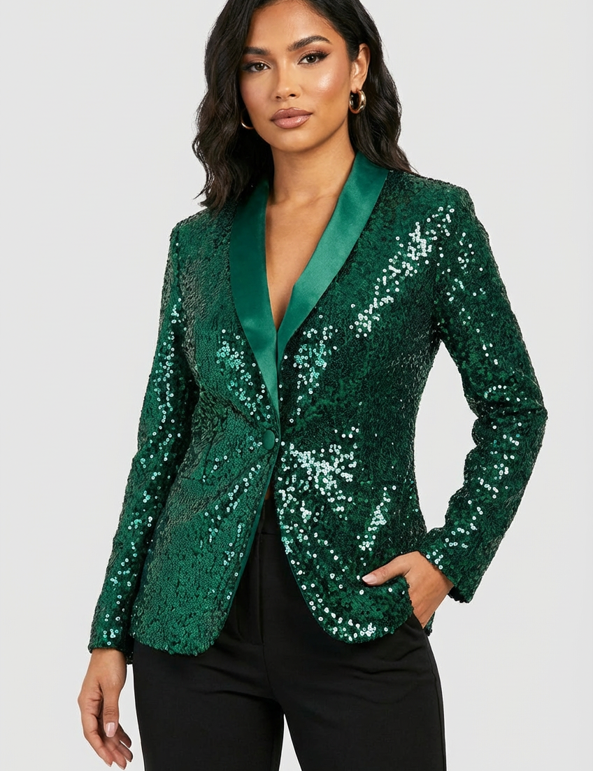 Sequin blazer for women