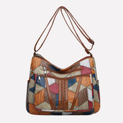 Patchwork dames schoudertas met meerdere vakken