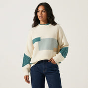 Patchwork gebreide dames trui – Camille