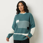 Patchwork gebreide dames trui – Camille