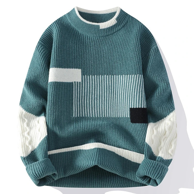 Patchwork gebreide dames trui – Camille