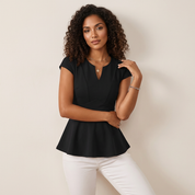 Peplum top met V-hals en kapmouw – Jazz
