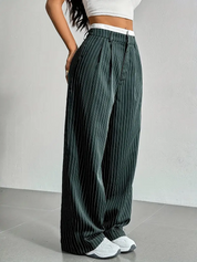 Pinstripe wide-leg dames pantalon – Naomi