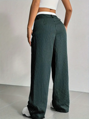Pinstripe wide-leg dames pantalon – Naomi