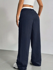 Pinstripe wide-leg dames pantalon – Naomi