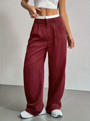 Pinstripe wide-leg dames pantalon – Naomi