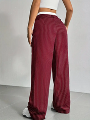Pinstripe wide-leg dames pantalon – Naomi
