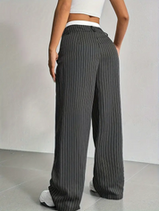 Pinstripe wide-leg dames pantalon – Naomi