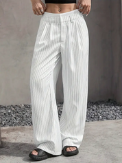 Pinstripe wide-leg dames pantalon – Naomi