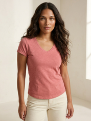 Premium Dames V-Hals T-Shirt – Mila