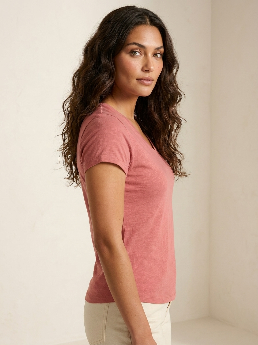 Premium Dames V-Hals T-Shirt – Mila